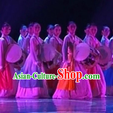 Traditional Chinese Korean Ethnic Drum Dance Costumes for Women