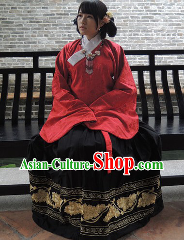 Ming Dynasty Princess Embroidered Jacket and Skirt Hanfu Clothing Complete Set
