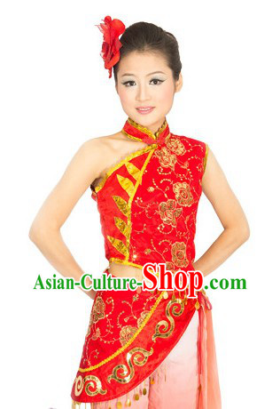 Traditional Chinese Mandarin Yang Ge Dance Costume for Women
