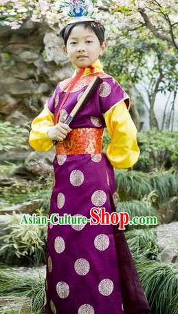 Dream of Red Chamber Jia Baoyu Costumes and Necklace for Boys