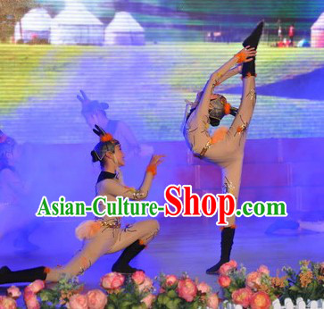 Traditional Chinese Acrobatics Costumes and Headwear Outfit for Children