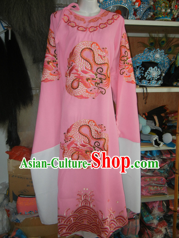 Chinese Opera Stage Performance Embroidered Dragon Long Robe for Men
