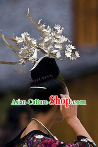 Traditional Chinese Miao Three Phoenixes Hair Accessories for Women