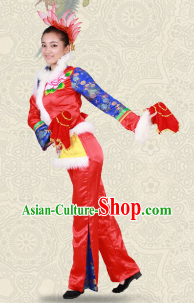 Han Minority Peony Dance Costumes for Women