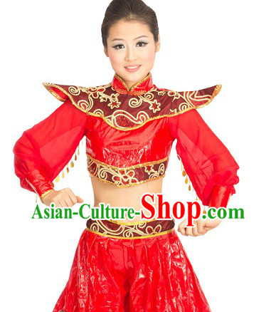 Traditional Chinese Play the Drum Uniform for Women