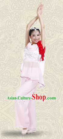 Chinese Han Minority Fan Dance Costumes and Headwear for Women