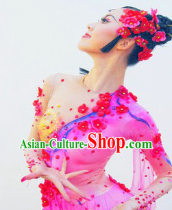 Stage Performance Classical Dance Costumes and Headwear Complete Set for Women