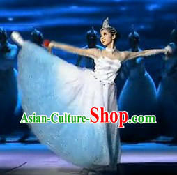 Spring Music Colour Transition Dance Costumes and Headpiece for Women