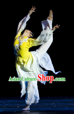 Chinese Classical Magnolia Dance Costumes and Headgear Complete Set for Women