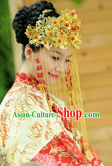 Traditional Chinese Wedding Phoenix Coronet Complete Set for Brides