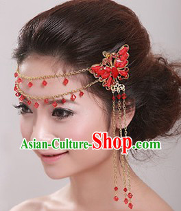 Chinese Shinning Red Butterfly Wedding Hair Accessories