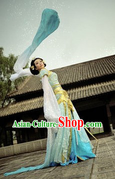 Top Quality Long Sleeve Hanfu Dance Costumes and Accessories Complete Set for Women