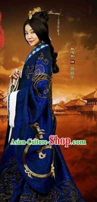 Han Dynasty Empress Hanfu Clothes and Hair Accessories Complete Set