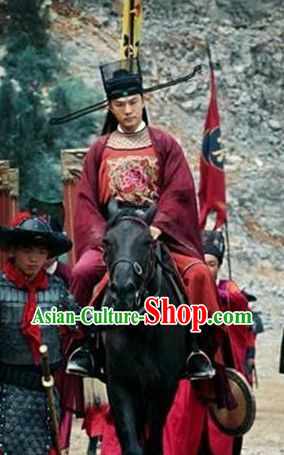 Ancient Chinese Official Costumes and Hat Complete Set