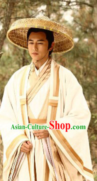 The Legend and The Hero Ancient Wise Men Jiang Ziya Costumes and Headwear Complete Set