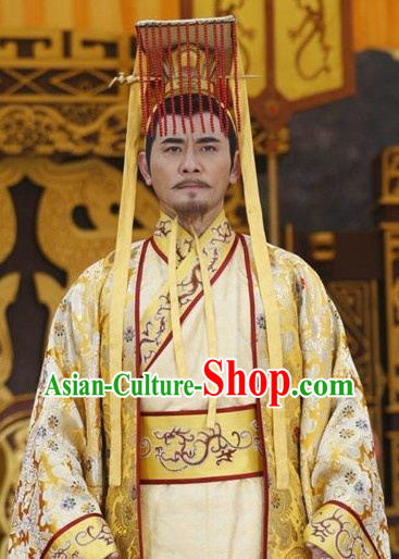 Li Shimin Tang Dynasty Emperor Costumes and Hat for Men