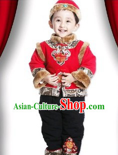 Infant Size Red Chinese Dress and Pants Set