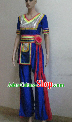 China Ethnic Costume and Headdress Complete Set