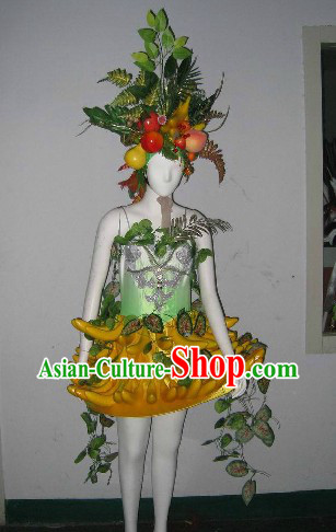 China Forest Banana Costume and Headdress Complete Set