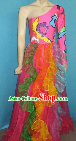 Chinese Ceremony Stage Performance Dance Costumes Complete Set for Kids