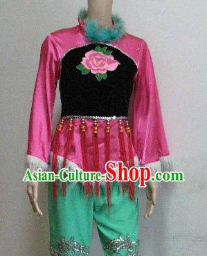 Chinese Yangge Dance Costumes Complete Set for Women