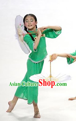 Green Umbrella Dance Costumes for Kids