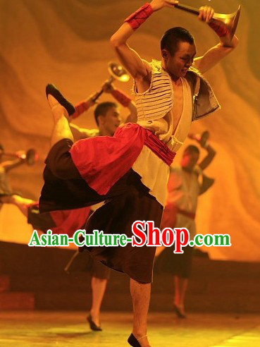 Huang He Yellow River Dance Costumes Complete Set for Men