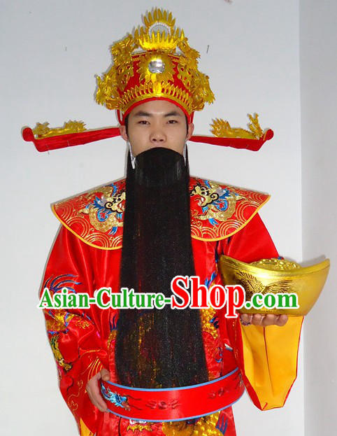 Chinese Lunar New Year Cai Shen Ye Costume for Adult