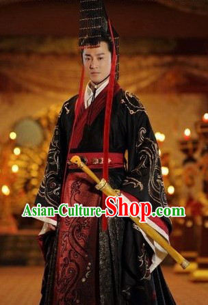 Ancient Chinese Emperor Clothing and Crown for Men
