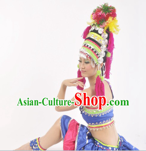 Chinese National Hani Clothing and Headdress for Women