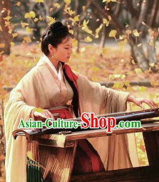 Ancient China Han Dynasty Female Chinese Hanfu Clothing Complete Set for Women