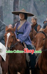 Chu Han Legend Ancient Chinese Hanfu and Bamboo Hat for Men
