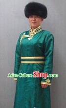 Traditional Chinese Mongolian Daily Clothing and Hat Complete Set for Women