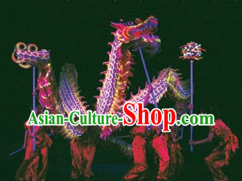 Purple Color Supreme Competition Fluorescent Dragon Dance Costumes Complete Set