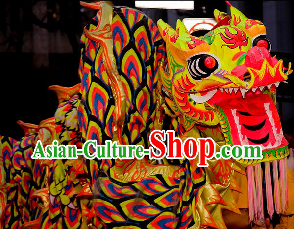 Parade Celebration Professional Dragon Dance Costume for 9-10 People