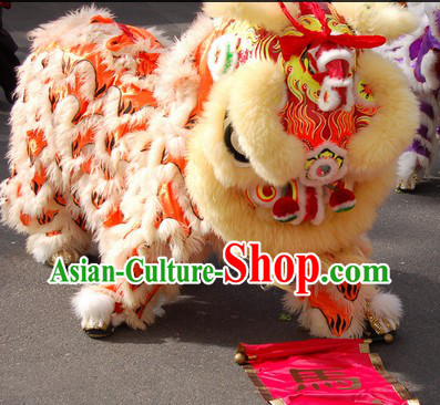 Glow in Dark Lion Dance Head and Tail Pants Costume Complete Set