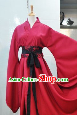 Ancient Chinese Red Hanfu Clothing for Men