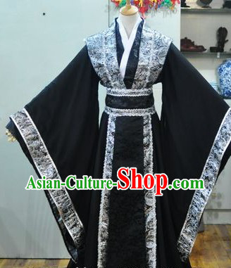 Ancient Chinese Black Robe Hanfu for Men