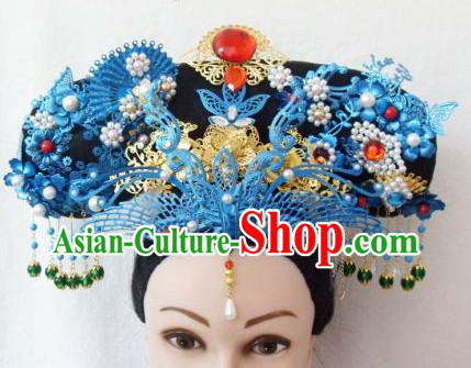 Qing Dynasty Empress Handmade Phoenix Hair Accessories Hat