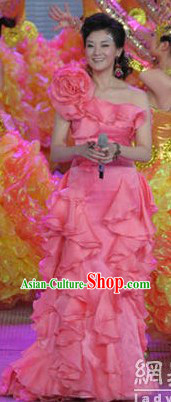 Chinese Pink Singer Costume for Women