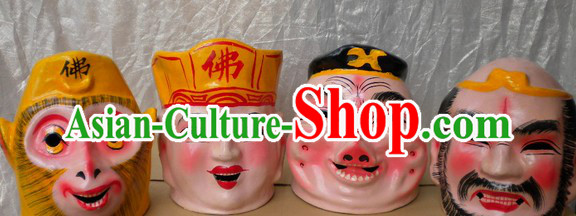 Chinese Journey to the West Tang Seng Zhu Ba Jie Sun Wukong Sha Heshang Four Masks Set