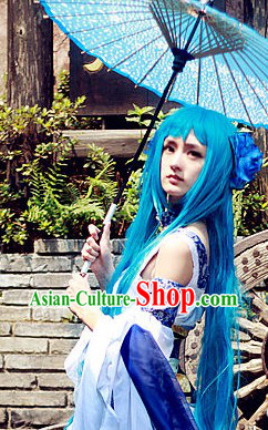 Blue Chinese Style Magic Cosplay Long Wig