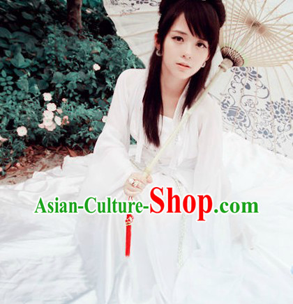 White Chinese Fairy Fantasy Cosplay Costumes for Women