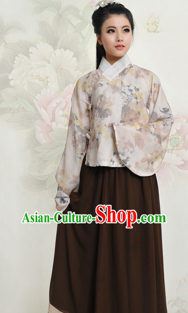 Ancient China Ming Dynasty Summer Clothing Complete Set for Women