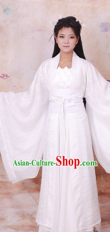 Ancient Chinese White Xiao Long Nv Dragon Lady Costumes