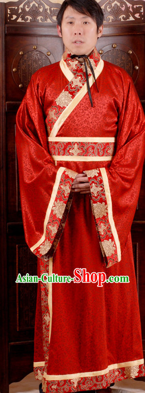 Traditional Chinese Red Wedding Dress for Men
