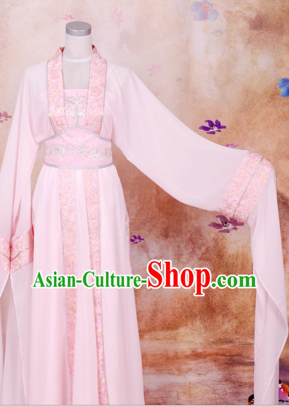 Ancient Chinese Pink Dance Costumes for Women