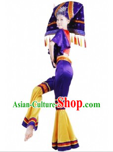 Traditional Chinese Buyi Tribe Clothing and Hat for Women
