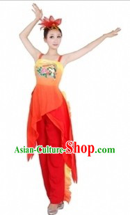 Traditional Chinese Phoenix Dance Costumes and Headdress for Women