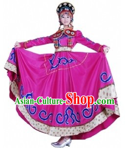 Chinese Mongolian Clothing and Hat for Women